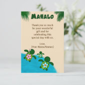 Honuの男の赤ちゃんのウミガメは平らな青#281感謝していしています サンキューカード (スタンド正面)