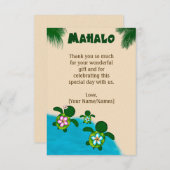 Honuの男の赤ちゃんのウミガメは平らな青#281感謝していしています サンキューカード (正面/裏面)