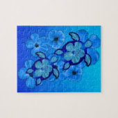 Honuの青いハイビスカスおよびカメ ジグソーパズル (横)