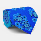 Honuの青いハイビスカスおよびカメ ネクタイ (ロール)
