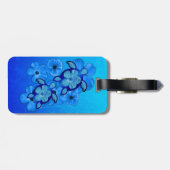 Honuの青いハイビスカスおよびカメ ラゲッジタグ (裏面横)