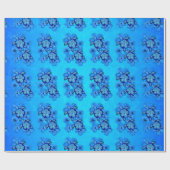 Honuの青いハイビスカスおよびカメ ラッピングペーパー (フラット)