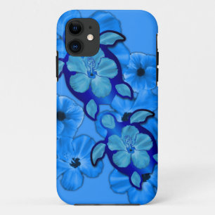 Honuの青いハイビスカスおよびカメ iPhone 11 ケース