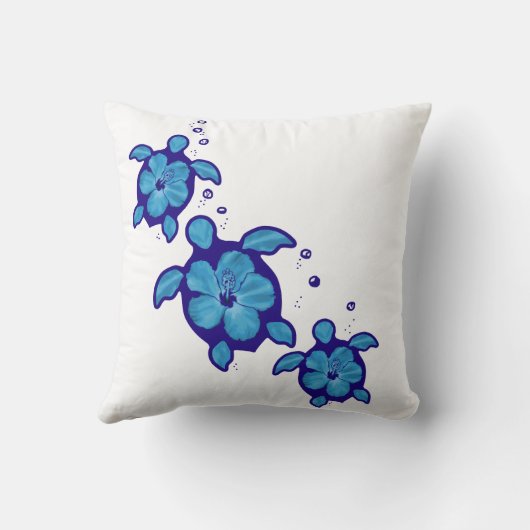 Honuの3匹の青いカメ クッション (裏面)