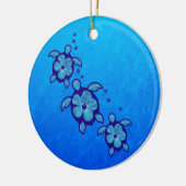 Honuの3匹の青いカメ セラミックオーナメント (左)