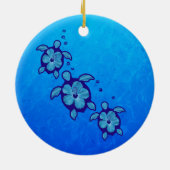 Honuの3匹の青いカメ セラミックオーナメント (裏面)