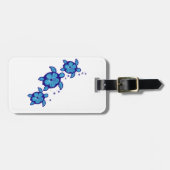 Honuの3匹の青いカメ ラゲッジタグ (正面横)