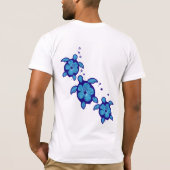 Honuの3匹の青いカメ Tシャツ (裏面)