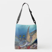 Honu (緑のウミガメ) クロスボディバッグ (裏面)