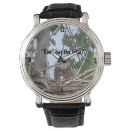 "Hoo"には時間がある | Owlet Perched in Tree Photo 腕時計