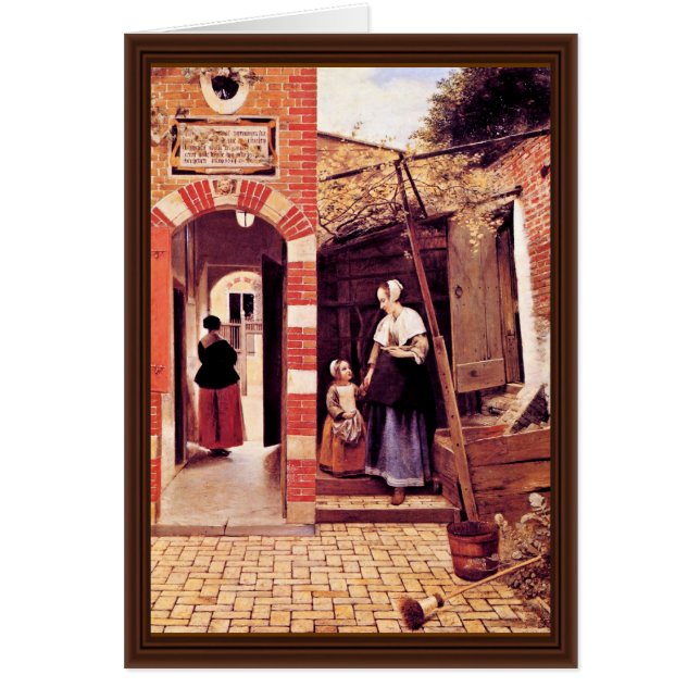 Hooch Pieter De著デルフトの家の中庭( (正面)