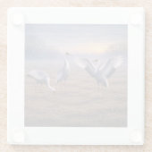 Hooded Cranes in Winter -  ガラスコースター (裏面)