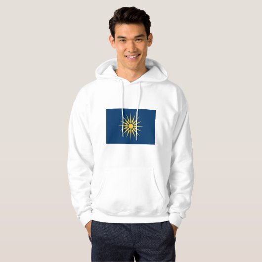 Hooded Sweatshirt with Flag of Macedonia, Greece パーカ (正面フル)