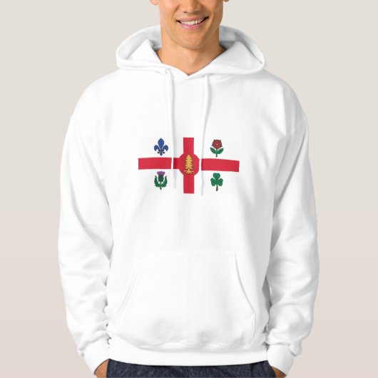 Hooded Sweatshirt with Flag of Montreal, Canada パーカ (正面)