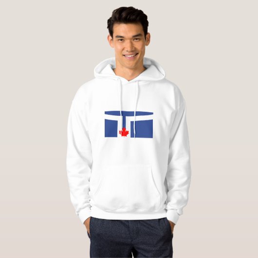 Hooded Sweatshirt with Flag of Toronto, Canada パーカ (正面フル)