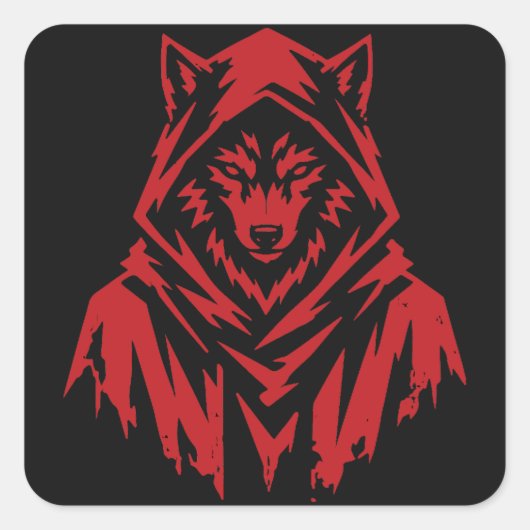Hooded Wolf スクエアシール (正面)