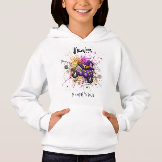 Hoodie "HALLOWEEN is coming to town" Witch (正面)