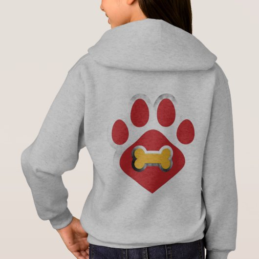 Hoodie Kids Animal Paw Print (裏面)