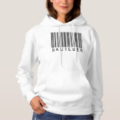 Hoodie "SAUTEUER" Barcode schwarz  パーカ (正面)