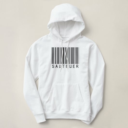 Hoodie "SAUTEUER" Barcode schwarz  パーカ (デザイン正面)