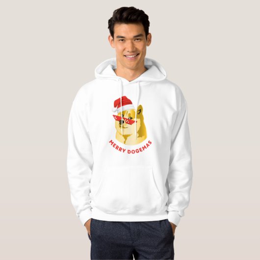 Hoodies with Dogecoin Merry Cryptmas パーカ (正面フル)