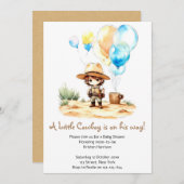 Hoody to Joy:カウボーイワイルドウェスト赤ちゃんシャワー 招待状 (正面/裏面)