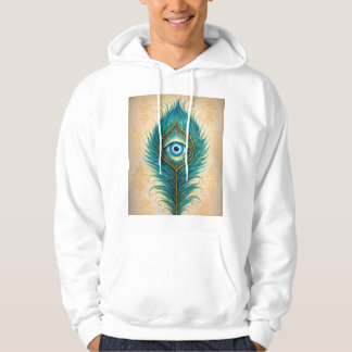 Hoody with Peacocks feather design パーカ