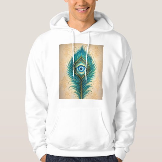 Hoody with Peacocks feather design パーカ (正面)