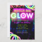 HOOK ME GLOWネオンバースデーパーティー 招待状 (正面)