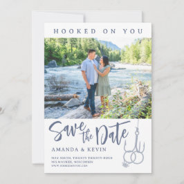 Hook on You魚釣り写真Save The Date Card セーブザデート