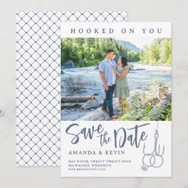 Hook on You魚釣り写真Save The Date Card セーブザデート