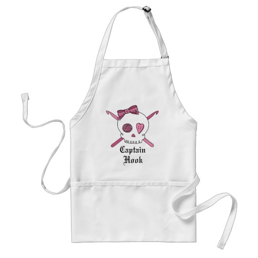 Hook Skull大尉及びかぎ針編みホック(ピンク) スタンダードエプロン (正面)