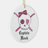 Hook Skull大尉及びかぎ針編みホック(ピンク) セラミックオーナメント (右)