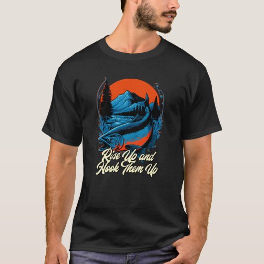 Hook Them Up Fly Fishing Hunting Angling Hunter La Tシャツ (正面)