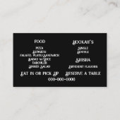 Hookahバー標準、3.5インチx 2.0インチ名刺 名刺 (裏面)