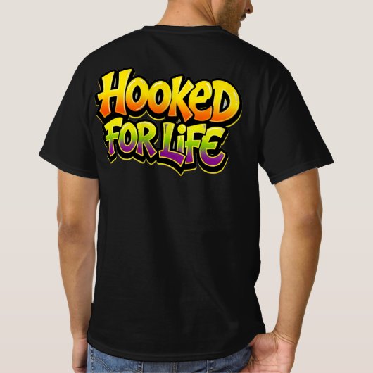 Hooked For Life Rainbow Graffiti Tシャツ (裏面)
