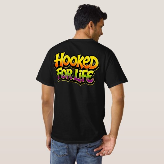 Hooked For Life Rainbow Graffiti Tシャツ (裏面フル)