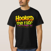 Hooked For Life Rainbow Graffiti Tシャツ (正面)