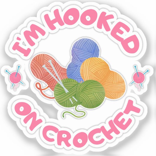 Hooked on Crochet Colorful Yarn Art シール (正面)