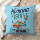 Hooked on Fishing, Trapped in Class – Fun  クッション (ブランケット)