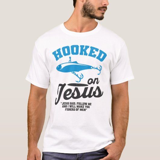 Hooked on Jesus Christian Fishing T-Shirt – Fisher Tシャツ (正面)