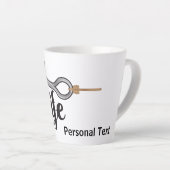 "Hooked On Life" hook illustration, personalize カフェラテマグ (右アングル)