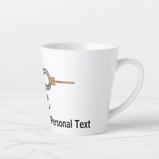 "Hooked On Life" hook illustration, personalize カフェラテマグ (右)