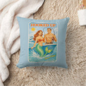 Hooked Up Fishing Pin-up Mermaid | Funny Nautical クッション (ブランケット)