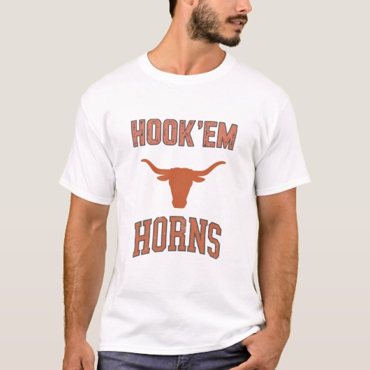 Hook'em horns - Texas Bull Head with Longhorns Tシャツ (正面)