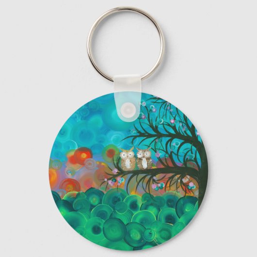 Hoolandia (c) 2013 – フクロウカップル キーホルダー (正面)