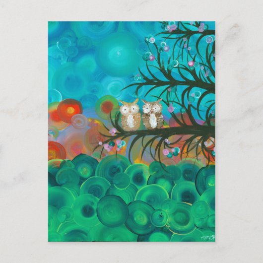 Hoolandia (c) 2013 – フクロウカップル ポストカード (正面)