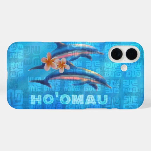 HO'OMAUハワイアンドルフィンズ初期のコラージュCase-M Case-Mate iPhoneケース (裏面 (横))