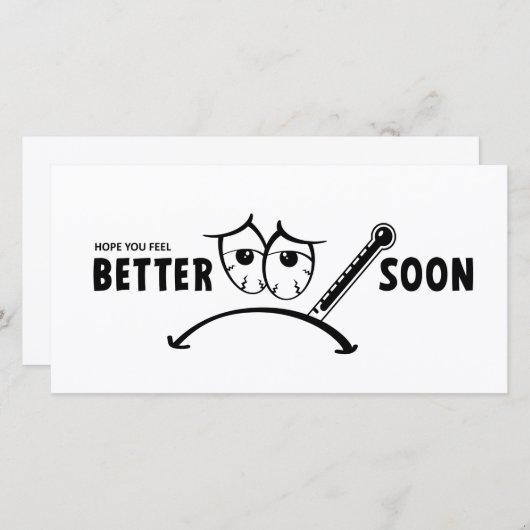 Hoop dat je snel beter voelt. Beterschap kaarten (正面/裏面)