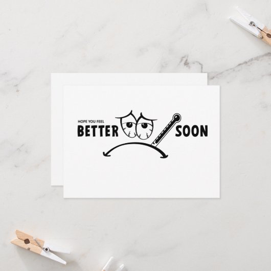 Hoop dat je snel beter voelt. Beterschap kaarten カード (正面/裏面インサイチュ)